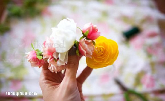 新娘鮮花花環(huán)DIY手工制作方法圖解教程 -  rpnrmr.com