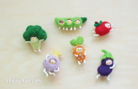 可愛羊毛氈蔬菜小人作品圖片欣賞 -  rpnrmr.com