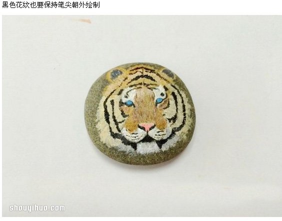 石頭畫老虎的畫法詳細(xì)步驟圖解教程 -  rpnrmr.com