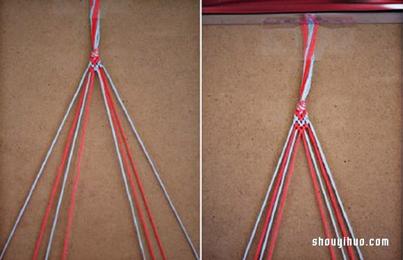 簡(jiǎn)約清新的愛心圖案手繩的編法DIY圖解教程 -  rpnrmr.com
