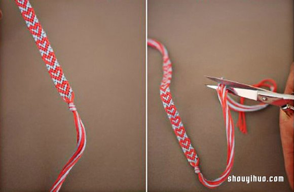 簡(jiǎn)約清新的愛心圖案手繩的編法DIY圖解教程 -  rpnrmr.com