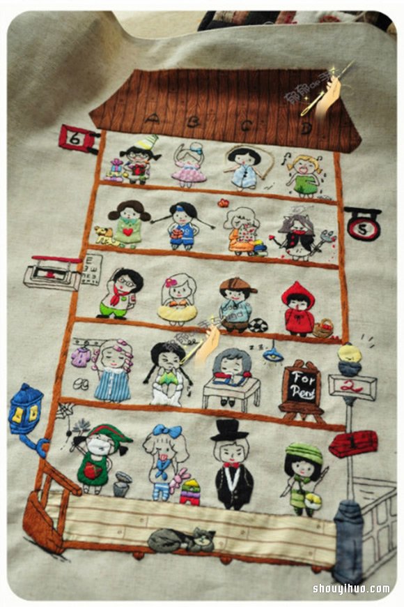 打扮各異的精致刺繡小女生手工DIY制作圖解 -  rpnrmr.com