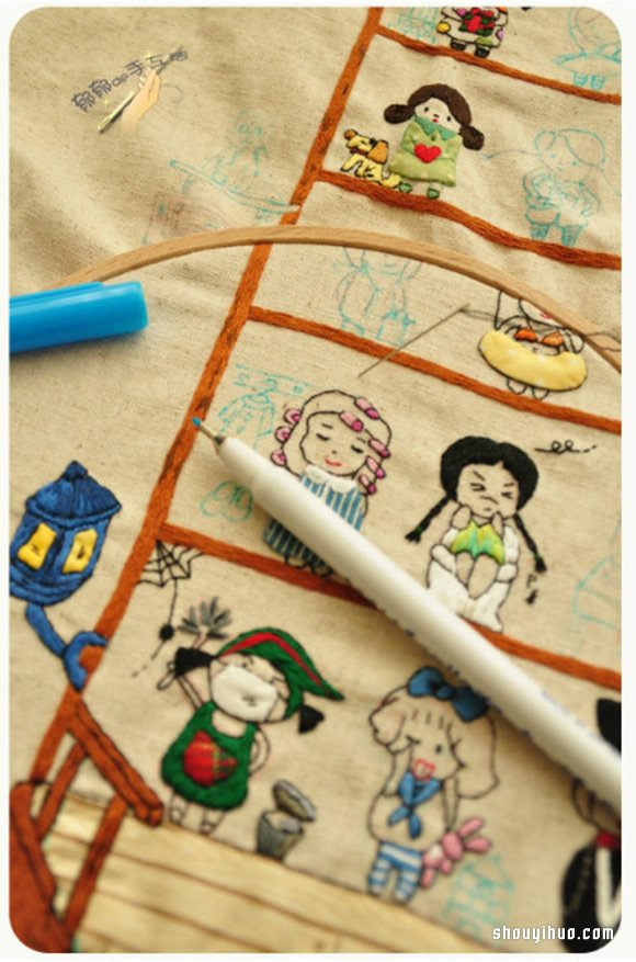 打扮各異的精致刺繡小女生手工DIY制作圖解 -  rpnrmr.com