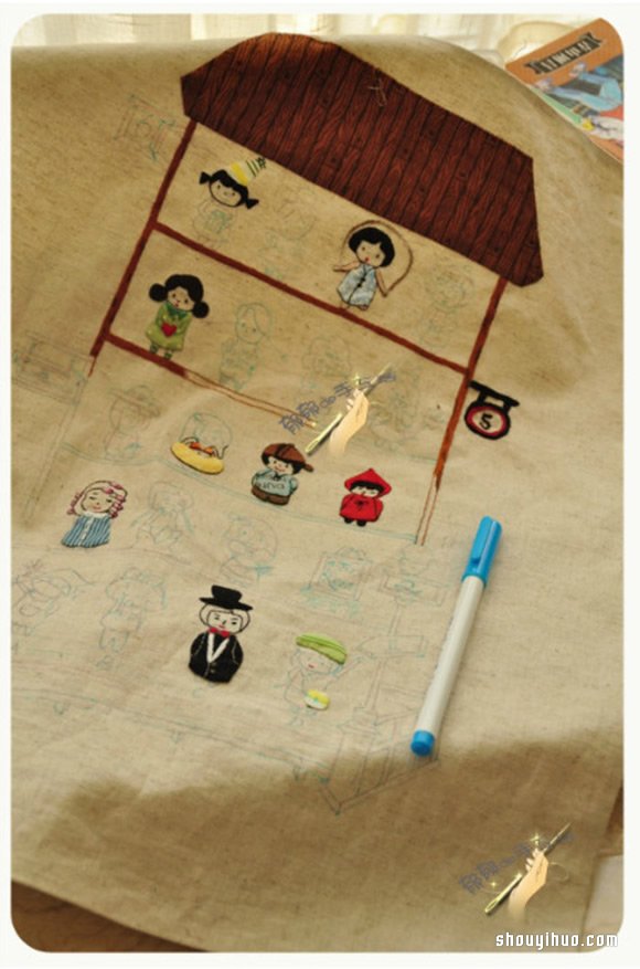 打扮各異的精致刺繡小女生手工DIY制作圖解 -  rpnrmr.com