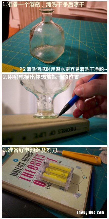 玻璃酒瓶和舊書廢物利用DIY夢(mèng)幻燈飾的方法 -  rpnrmr.com
