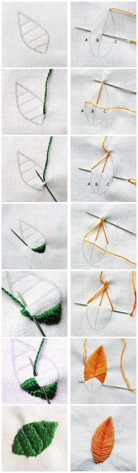 簡單手工刺繡的繡法 包括樹葉和中國風(fēng)花紋 -  rpnrmr.com