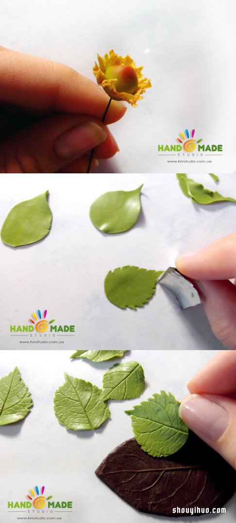 小清新植物胸針軟陶粘土的制作方法圖解 -  rpnrmr.com