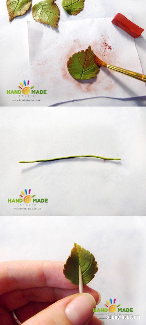 小清新植物胸針軟陶粘土的制作方法圖解 -  rpnrmr.com