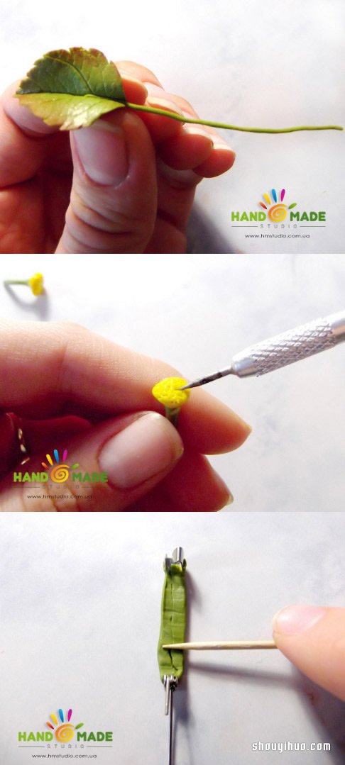 小清新植物胸針軟陶粘土的制作方法圖解 -  rpnrmr.com
