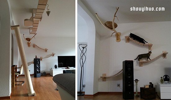 空中樂園般的貓爬架DIY 貓貓大人太幸福了 -  rpnrmr.com