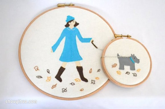可愛風(fēng)手工繡棚刺繡圖案作品欣賞 -  rpnrmr.com