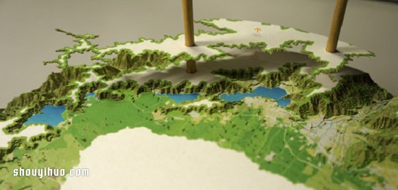 依照等高線層層堆疊 手工富士山紙模型 -  rpnrmr.com