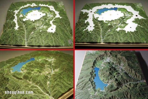 依照等高線層層堆疊 手工富士山紙模型 -  rpnrmr.com