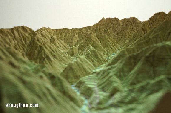 依照等高線層層堆疊 手工富士山紙模型 -  rpnrmr.com