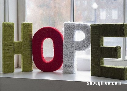 利用廢紙箱和毛線制作“LOVE”的方法 -  rpnrmr.com