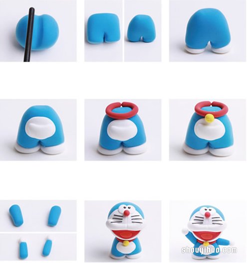 粘土制作哆啦a夢(mèng)機(jī)器貓的教程圖解 -  rpnrmr.com
