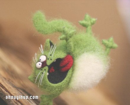 一組羊毛氈DIY制作的搞笑貓咪作品欣賞 -  rpnrmr.com