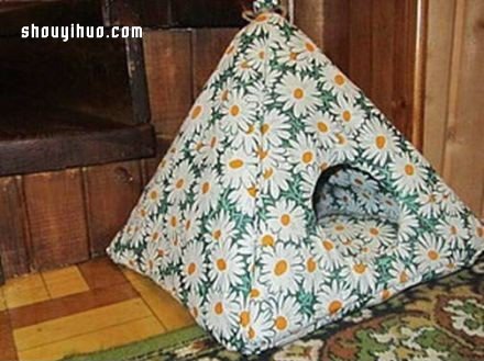 利用瓦楞紙和不織布制作可愛的貓窩圖解教程 -  rpnrmr.com