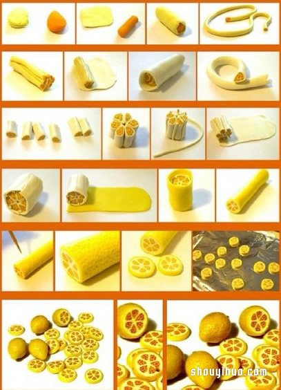 超輕粘土檸檬的制作方法 檸檬片用粘土做步驟圖解 -  rpnrmr.com