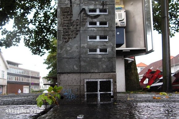 水泥墩和電箱都變房子 迷你建筑涂鴉美化環(huán)境 -  rpnrmr.com
