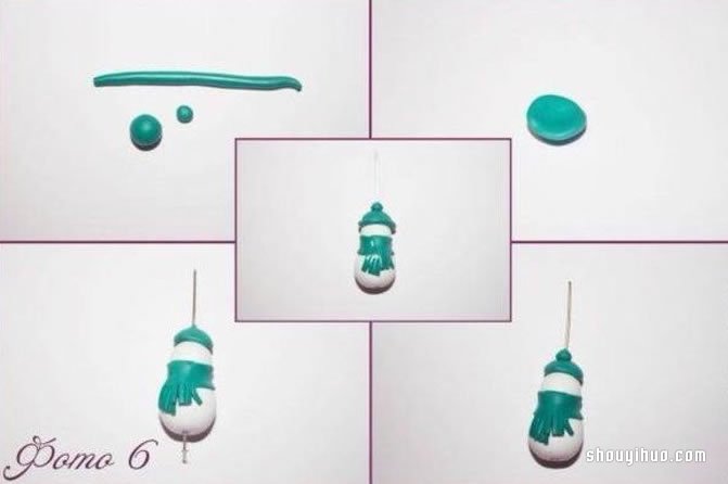 粘土雪人掛件DIY制作的方法步驟圖解教程 -  rpnrmr.com
