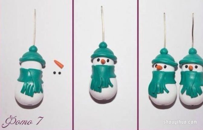 粘土雪人掛件DIY制作的方法步驟圖解教程 -  rpnrmr.com