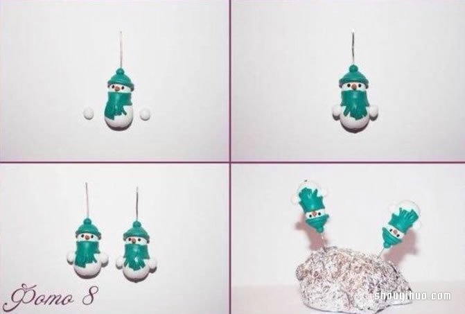 粘土雪人掛件DIY制作的方法步驟圖解教程 -  rpnrmr.com