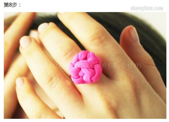 可愛(ài)花型繩結(jié)戒指的編法DIY制作圖解教程 -  rpnrmr.com
