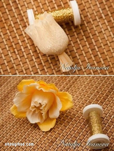 皺紋紙花的做法圖解 手工皺紋紙花的折法教程 -  rpnrmr.com