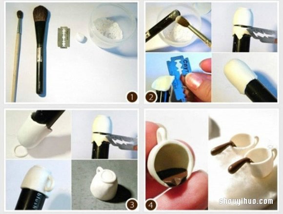 超輕粘土DIY制作個性咖啡杯掛飾的方法圖解 -  rpnrmr.com