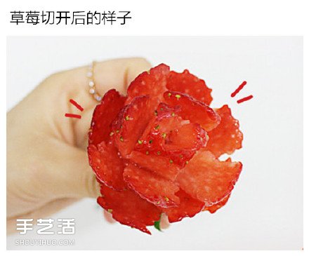 草莓切花的方法圖解 切草莓花的步驟教程 -  rpnrmr.com