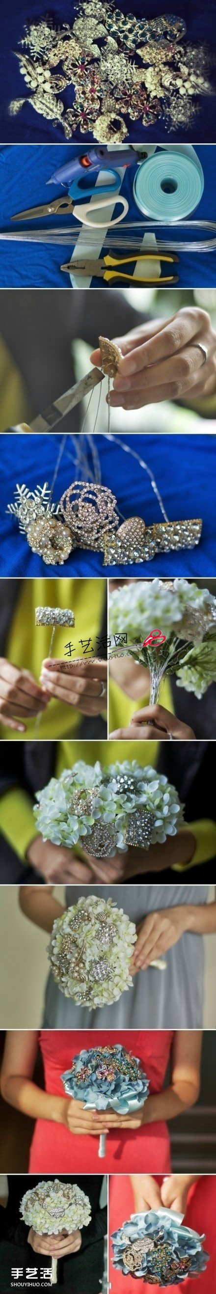 七款不織布美美捧花DIY手工制作圖解教程 -  rpnrmr.com