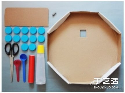 兒童玩具掛鐘小制作 紙盒和塑料瓶蓋DIY鐘表 -  rpnrmr.com