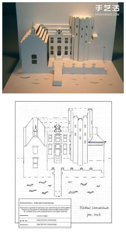 8個(gè)能折出建筑物的立體賀卡圖紙模板制作圖解 -  rpnrmr.com
