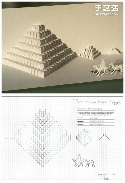 8個(gè)能折出建筑物的立體賀卡圖紙模板制作圖解 -  rpnrmr.com