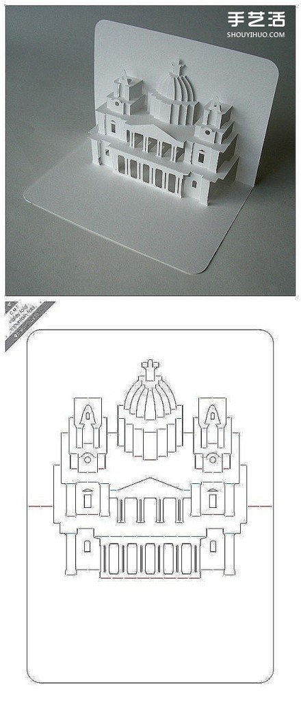 8個(gè)能折出建筑物的立體賀卡圖紙模板制作圖解 -  rpnrmr.com