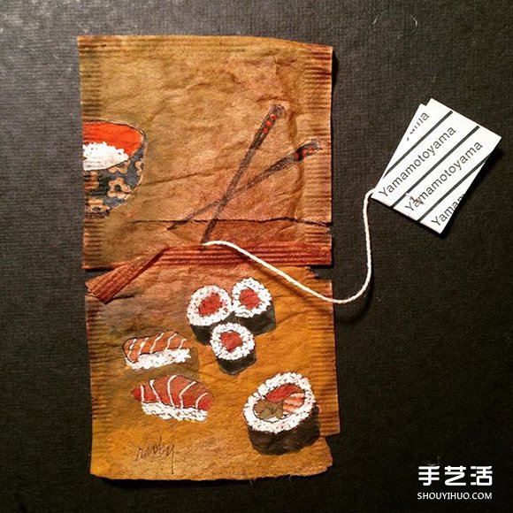 變廢為寶：藝術(shù)家用喝過的茶包當(dāng)畫布寫日記 -  rpnrmr.com