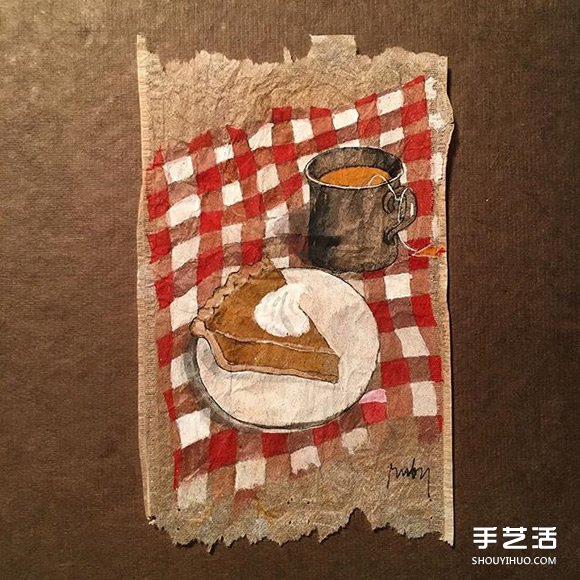 變廢為寶：藝術(shù)家用喝過的茶包當(dāng)畫布寫日記 -  rpnrmr.com
