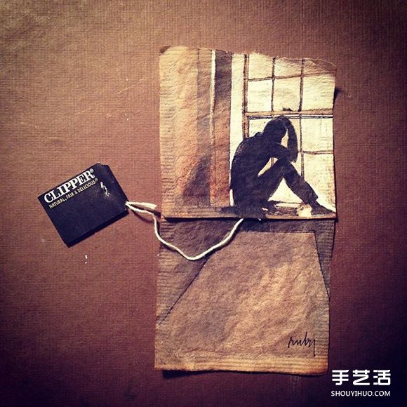 變廢為寶：藝術(shù)家用喝過的茶包當(dāng)畫布寫日記 -  rpnrmr.com