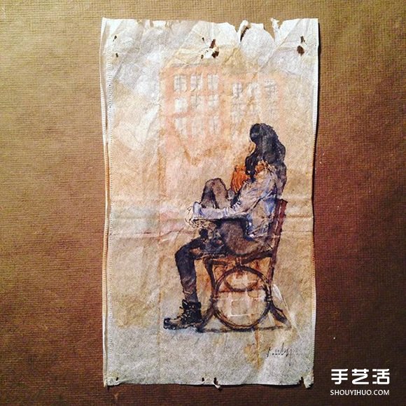 變廢為寶：藝術(shù)家用喝過的茶包當(dāng)畫布寫日記 -  rpnrmr.com
