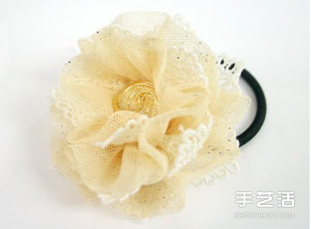 森女風(fēng)蕾絲頭繩DIY 蕾絲布花朵頭繩制作教程 -  rpnrmr.com