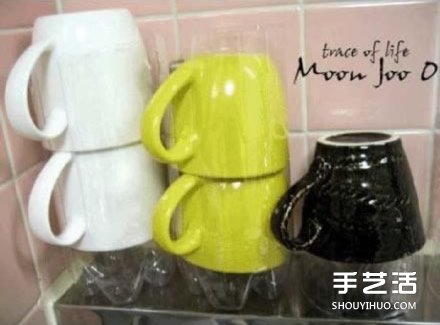 塑料瓶廢物利用DIY制作碗碟杯具收納架 -  rpnrmr.com