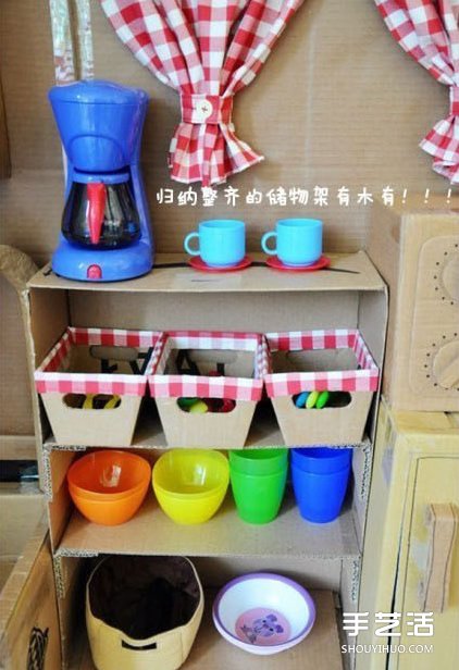 不要的紙箱廢物利用DIY制作出兒童迷你廚房 -  rpnrmr.com