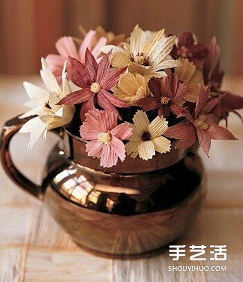 玉米葉制作花朵的方法 玉米葉DIY仿真花教程 -  rpnrmr.com