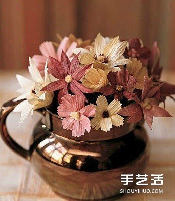 玉米葉制作花朵的方法 玉米葉DIY仿真花教程 -  rpnrmr.com