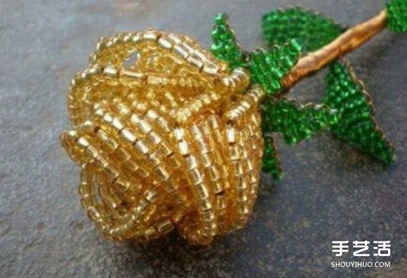 串珠玫瑰花圖解 手工串珠玫瑰花的方法步驟 -  rpnrmr.com