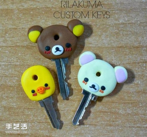 軟陶小熊鑰匙手柄DIY 卡通小熊鑰匙粘土制作 -  rpnrmr.com