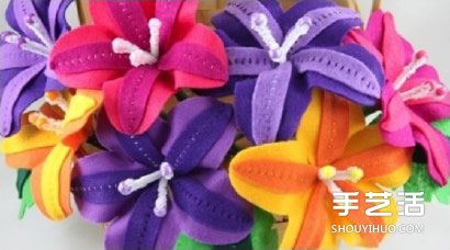 手工布藝百合花制作 不織布百合花DIY圖解 -  rpnrmr.com