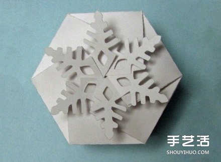 圣誕節(jié)禮盒包裝制作 漂亮雪花紙盒的折法圖解 -  rpnrmr.com