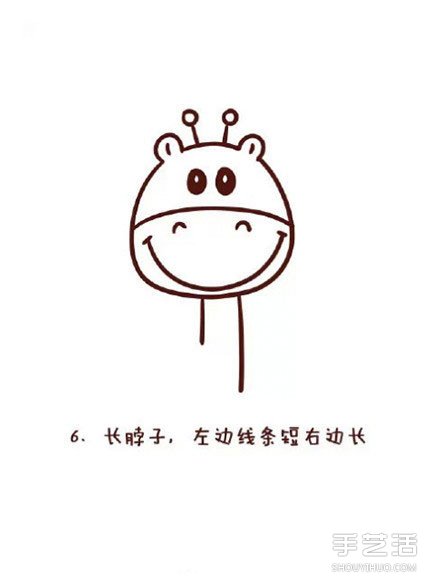 長頸鹿簡筆畫步驟教程 長頸鹿簡筆卡通畫的畫法 -  rpnrmr.com